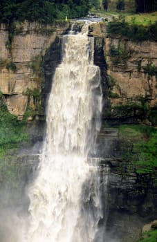 High angle view of a waterfall