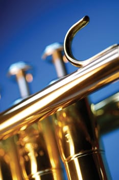 Close-up of trumpet keys
