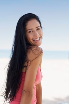 Portrait of a young woman smiling