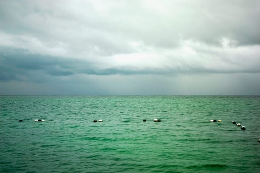 Fishing bobber in the sea