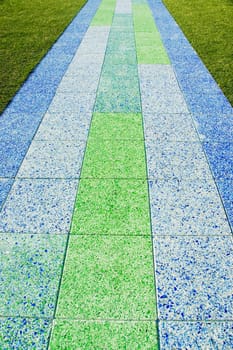 High angle view of a walkway