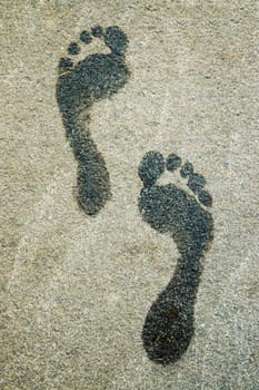Close-up of footprints