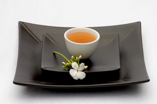 High angle view of a cup of tea