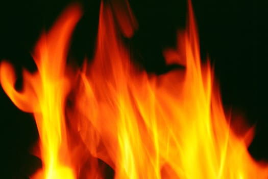 Close-up of the flames of a log fire