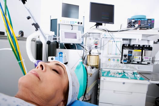 Female patient in the ICU