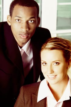 Portrait of a businessman and a businesswoman