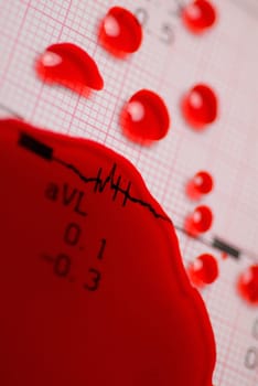 Close_up of blood soaked medical record