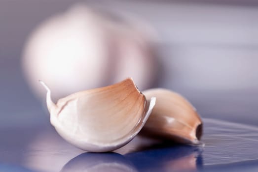 Close-up of garlic pods