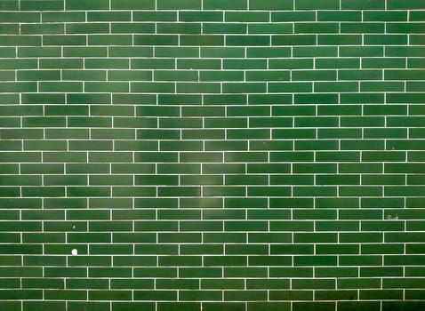 Gross green ceramic Tiles Brick wall texture architect interior material web backdrop background