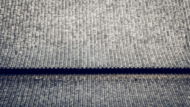 The Chinese Roof Tiles with Curve Design. The clay roof of a Japanese temple. material of traditional Asian architecture pattern texture background