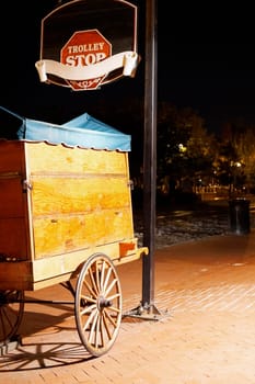 Cart on a walkway, Savannah, Georgia, USA