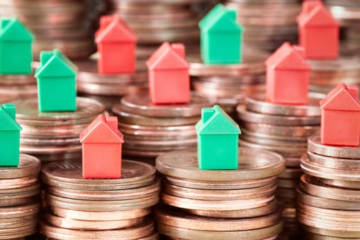 Concept of property ladder, mortgage and real estate investment