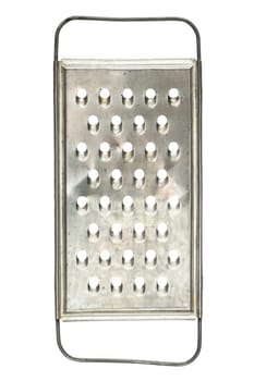 Old metal grater isolated on white background