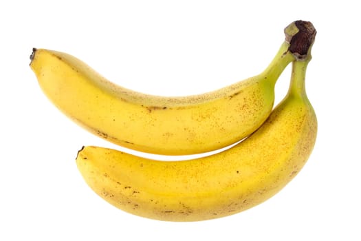 Two raw banana fruits isolated on white background