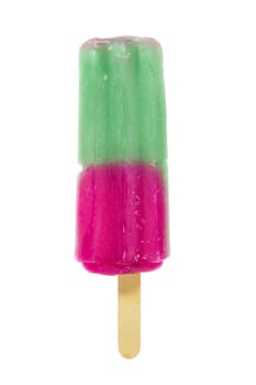 Frosty colorful popsicle isolated on white background