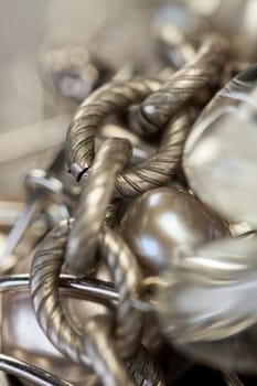 Jewellery fashion jewellery with colored beads as close-up on dark background