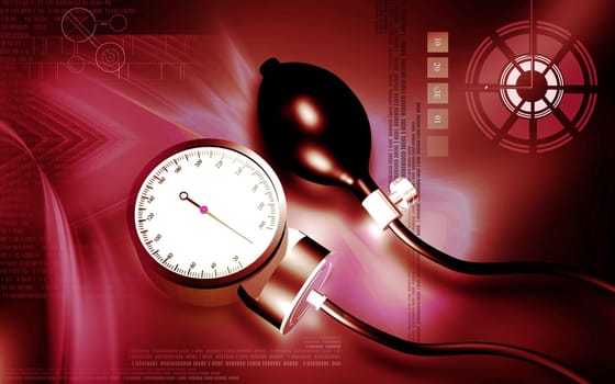 Digital illustration of sphygmomanometer in colour background