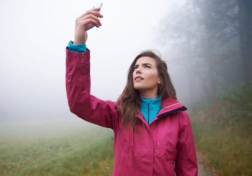 Searching connection for mobilephone in forest