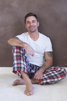 Morning relaxing in comfortable pajamas