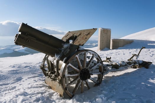 A cannon from Monte Grappa first world war memorial, Italy