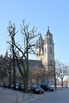 historic cathedral in the city centre of Magdeburg