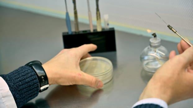 a scientist working in his lab with samples and researching