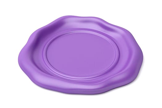Purple wax seal on white background