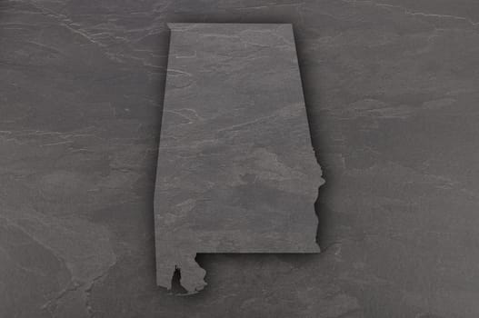 Map of Alabama on dark slate