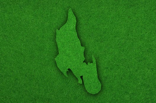 Map of Zanzibar on green felt