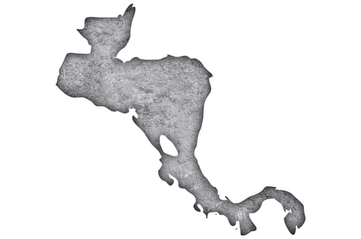 Map of Central America on weathered concrete