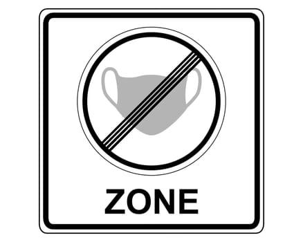 Verkehrsschild Ende der Maskenpflichtzone aus weiss