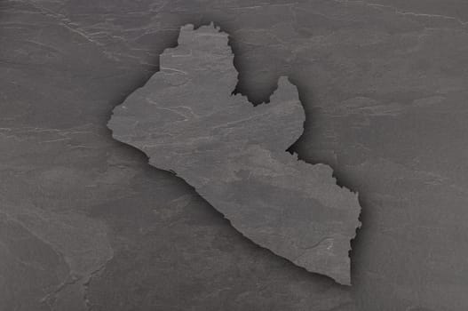 Map of Liberia on dark slate