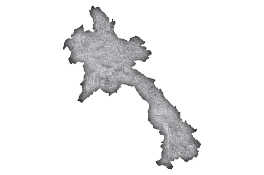 Map of Laos on weathered concrete