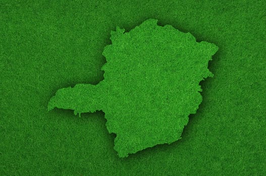 Map of Minas Gerais on green felt