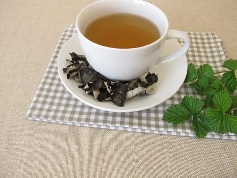 Blackberry leaf tea, black tea from fermented blackberry leaves
