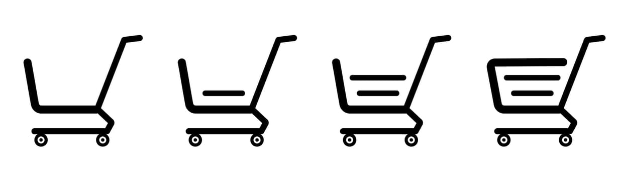 A selection of abstract web icons grocery baskets from the supermarket - Vector illustration