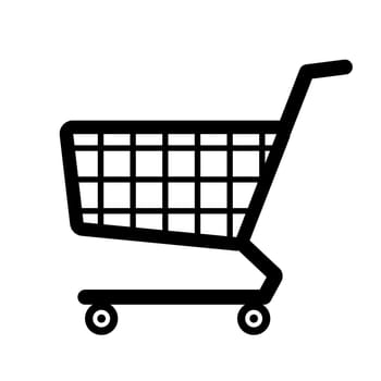 Abstract grocery cart on wheels from supermarket - Vector illustration