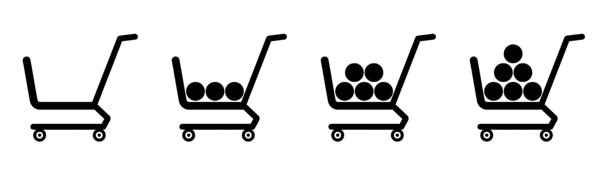 A selection of abstract web icons grocery baskets from the supermarket - Vector illustration