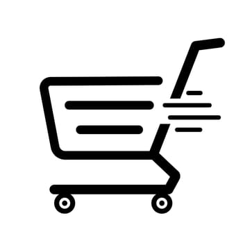 Abstract grocery cart on wheels from supermarket - Vector illustration