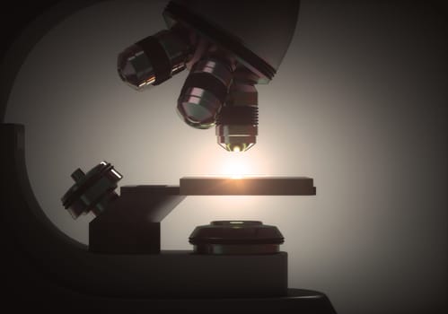 Optical electron microscope. Laboratory instrument with clipping path included.