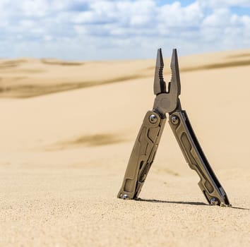 Pasatizh in the sand. The tool is a lot functional. Lineman's pliers
