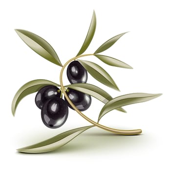 Black olives on a branch