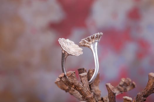 Close up of silver ring, manufactured by Ornella Salamone