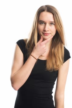 Thoughtful blonde girl