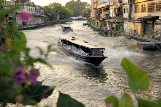 San Saep is the last canal used as a mass transport system for boats in Bangkok, capital of Thailand