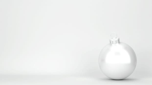 Shiny christmas ball toy. 3d illustration. Minimal concept