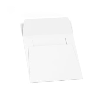 Blank paper square envelope mockup. 3d illustration isolated on white background