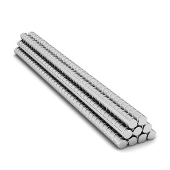 Steel reinforced bars. 3d illustration isolated on white background