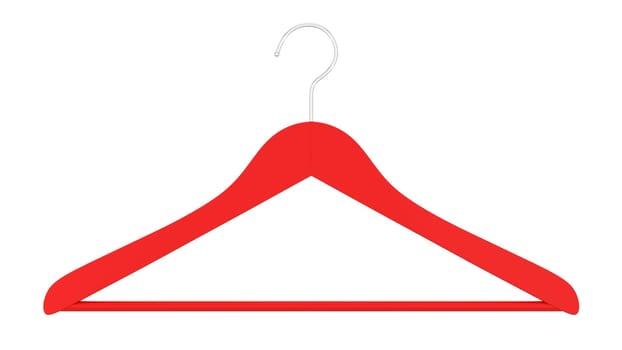 Single cloth hanger. 3d illustration isolated on white background