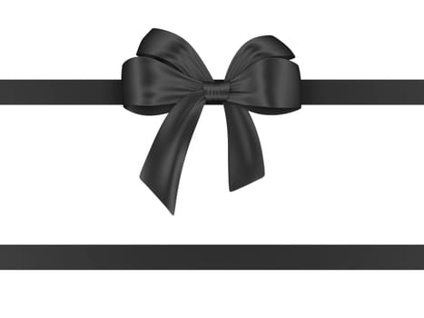 Elegant present bow. 3d illustration isolated on white background